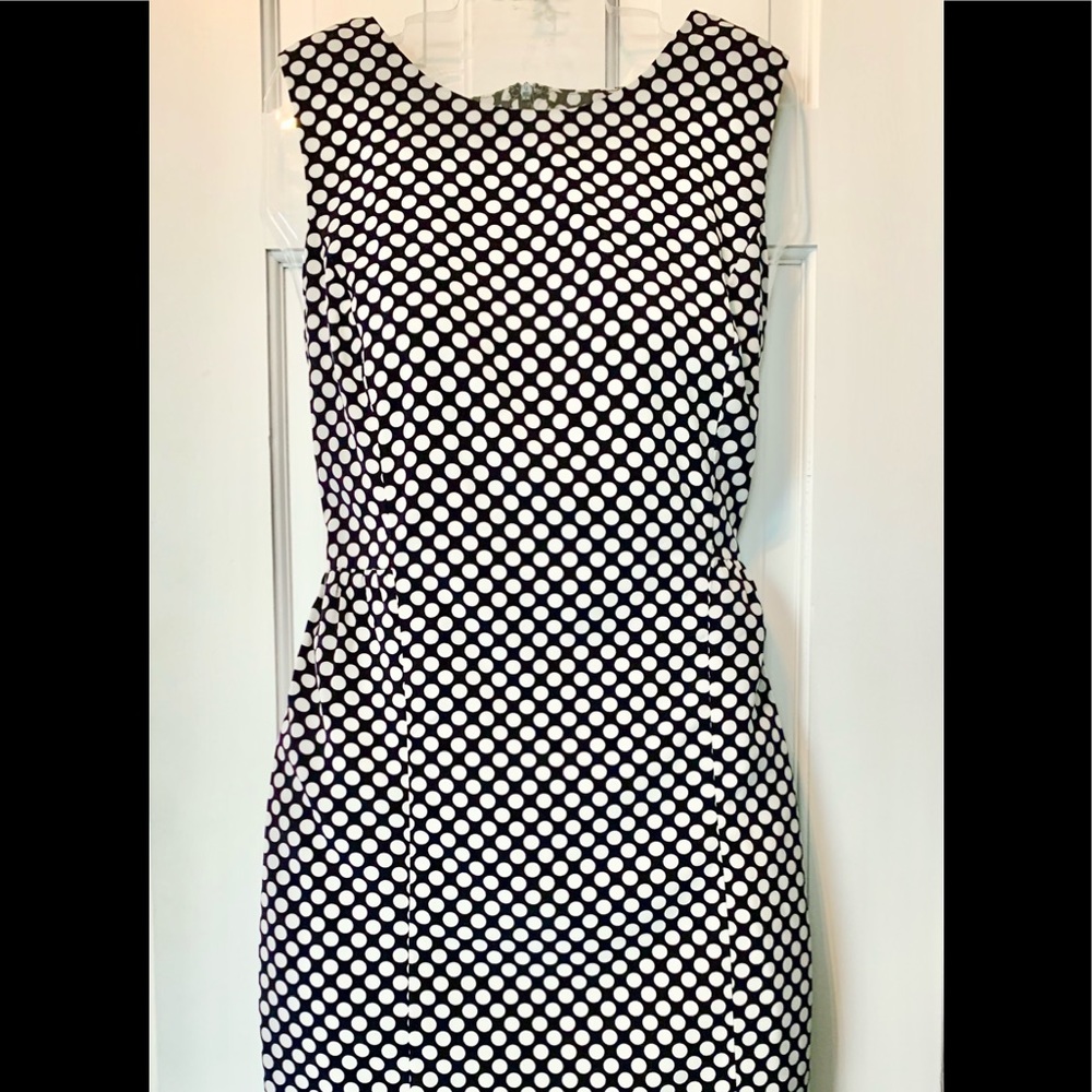 Navy and white polka dot Gap dress size 10 - Picture 3 of 6